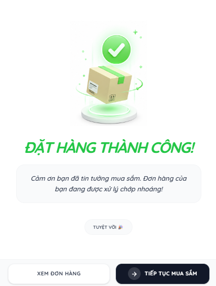 Xác nhận đặt hàng thành công